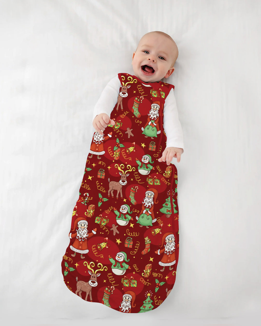 Santa Reindeer Snowflakes Bamboo Sleep Bag