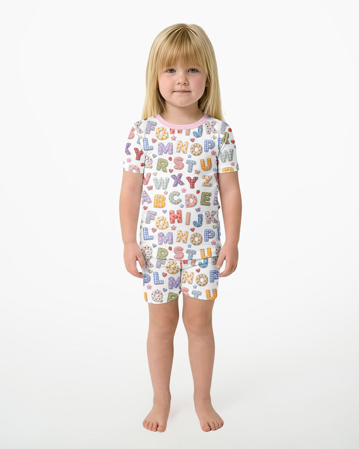 Schlafanzug-Set zweiteilig, kurze Ärmel, kurze Hose, Bambus