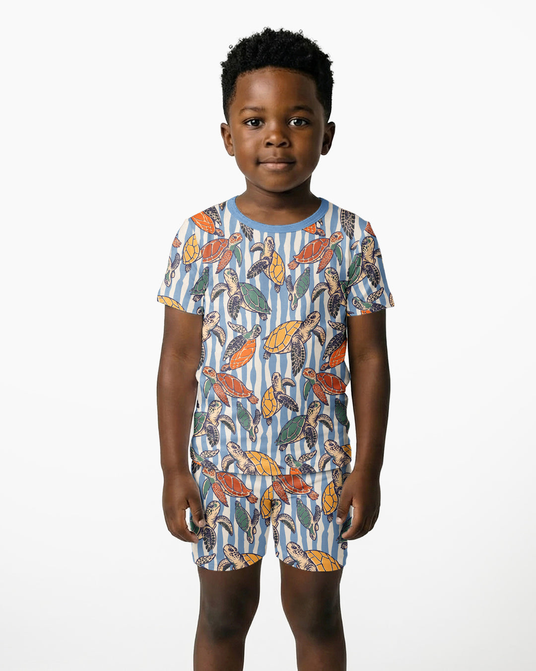 Template Zweiteiliges Pyjama-Set mit kurzen Ärmeln und Shorts