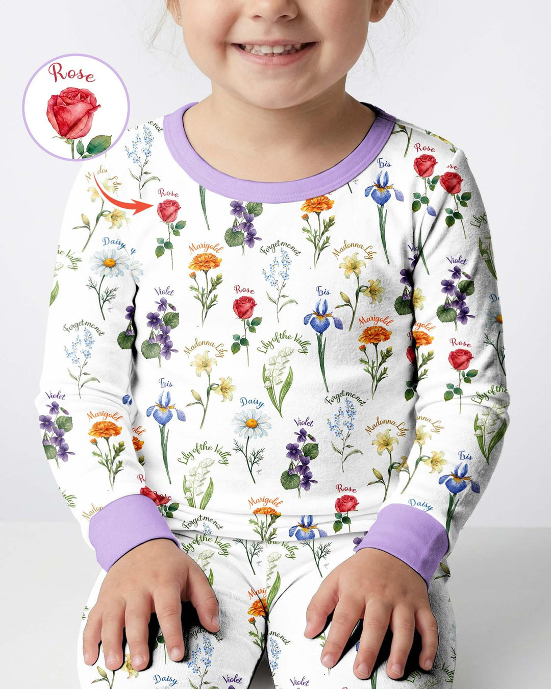 Zweiteiliges Langarm-Pyjama-Set mit Sommerfrüchten