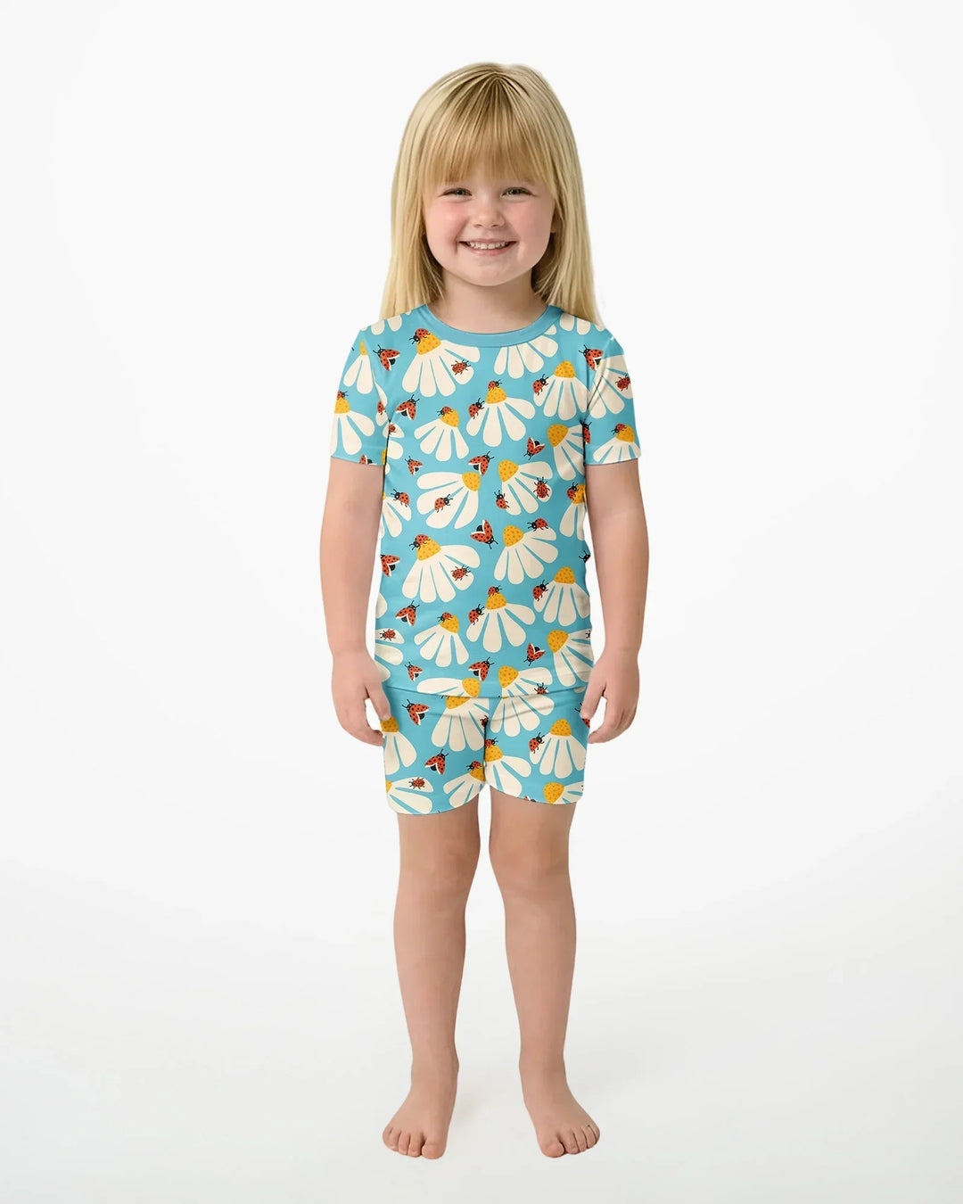 Template Zweiteiliges Pyjama-Set mit kurzen Ärmeln und Shorts