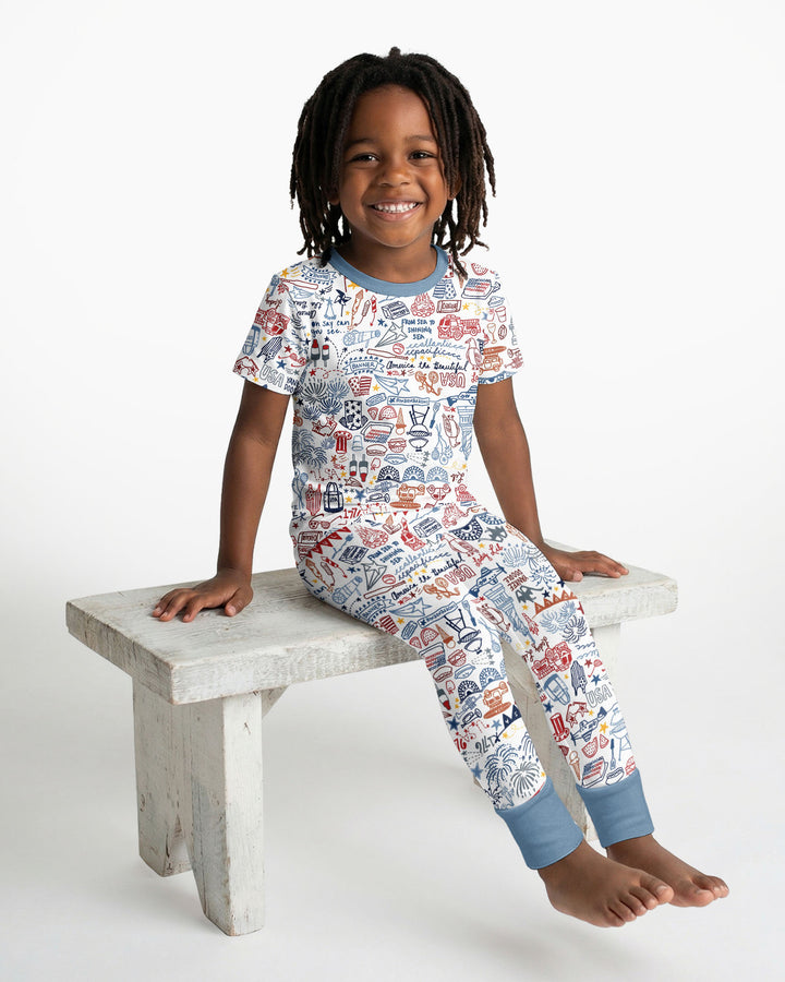 Zweiteiliges, kurzärmliges Pyjama-Set mit Marienkäfern
