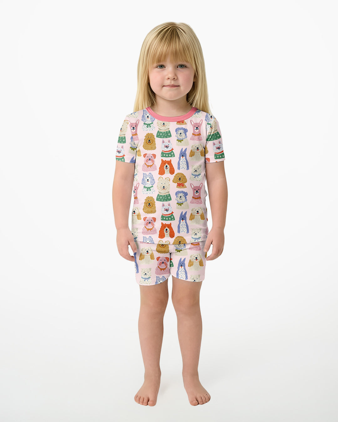 Schlafanzug-Set zweiteilig, kurze Ärmel, kurze Hose, Bambus