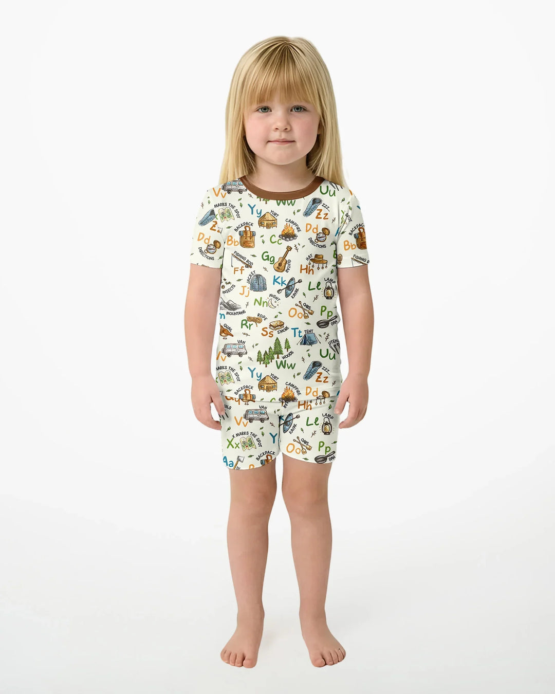 Schlafanzug-Set zweiteilig, kurze Ärmel, kurze Hose, Bambus