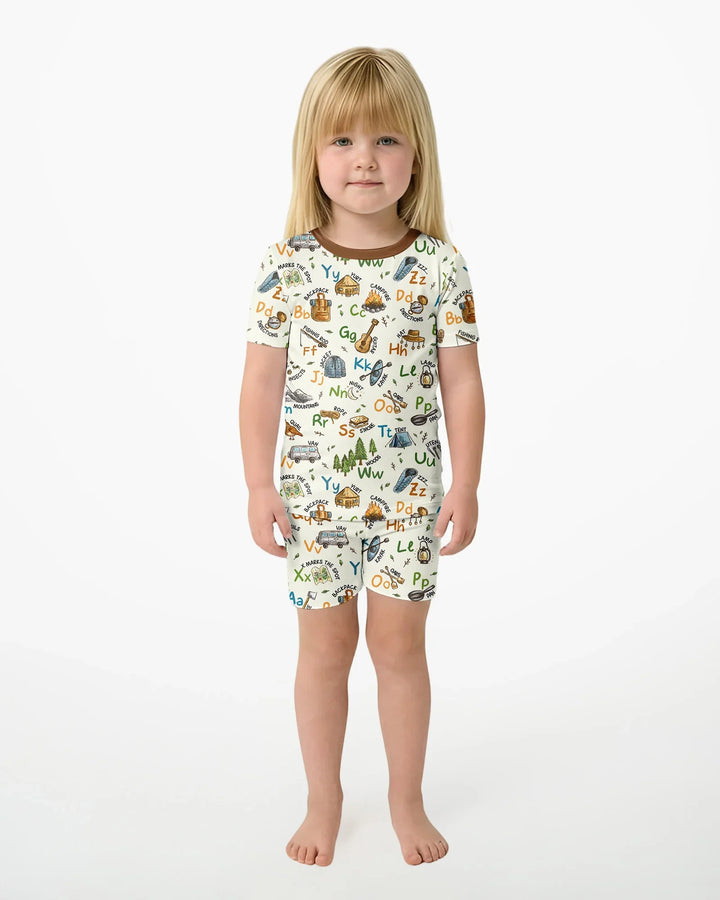 Schlafanzug-Set zweiteilig, kurze Ärmel, kurze Hose, Bambus