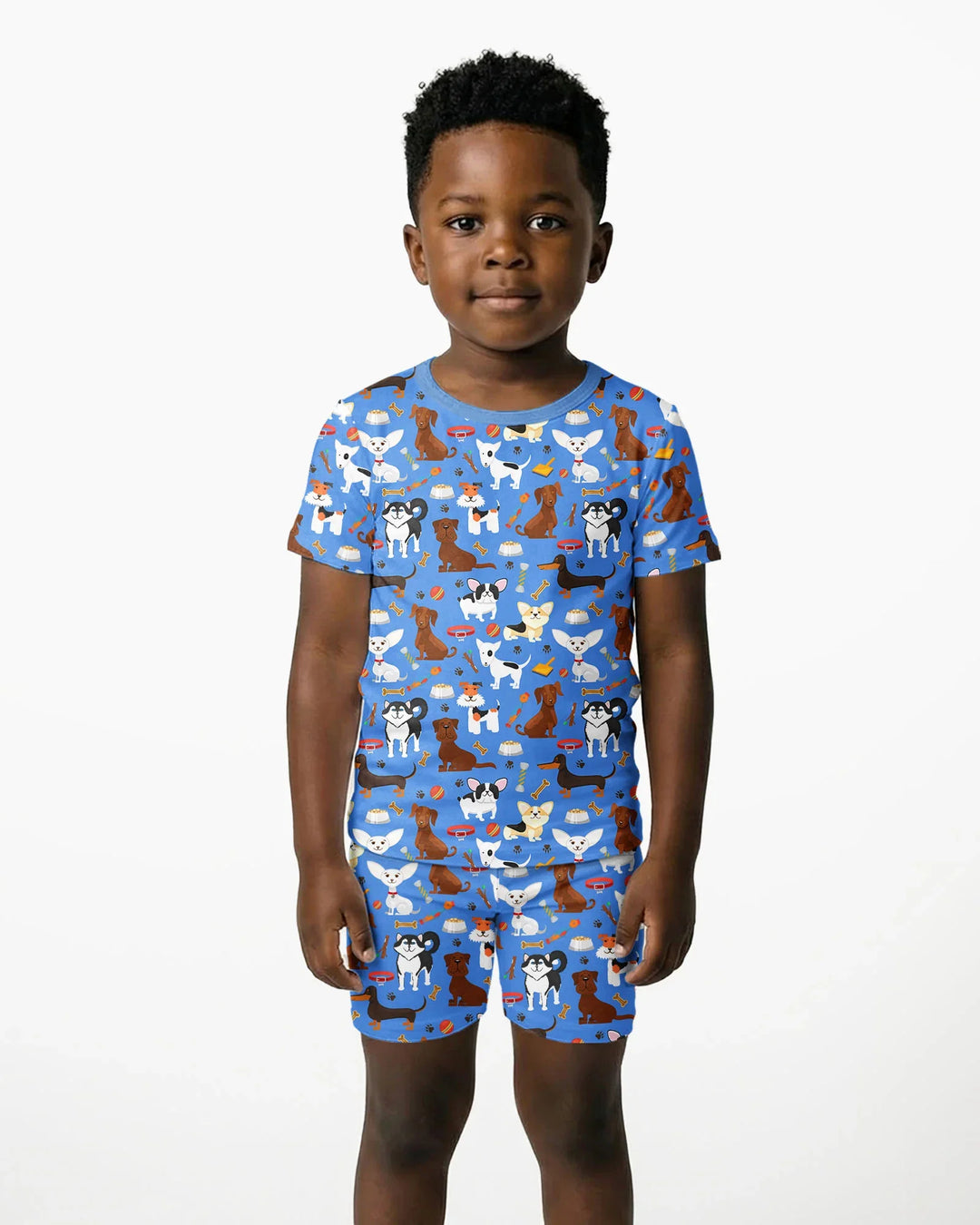 Dapper Dogs Pyjama-Set aus Bambus, zweiteilig, kurzärmelig, kurze Hose