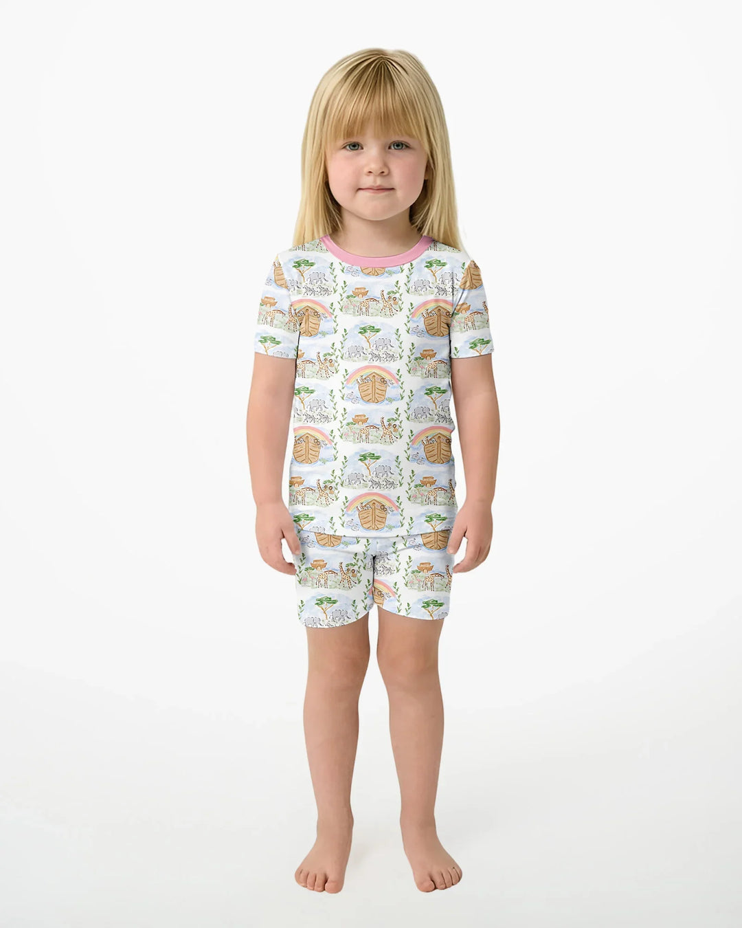 Schlafanzug-Set zweiteilig, kurze Ärmel, kurze Hose, Bambus
