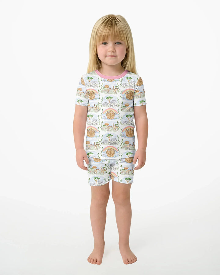 Schlafanzug-Set zweiteilig, kurze Ärmel, kurze Hose, Bambus