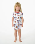 Loves Jesus And America Too Bamboo Two Piece Short Sleeve Shorts Pajama Set