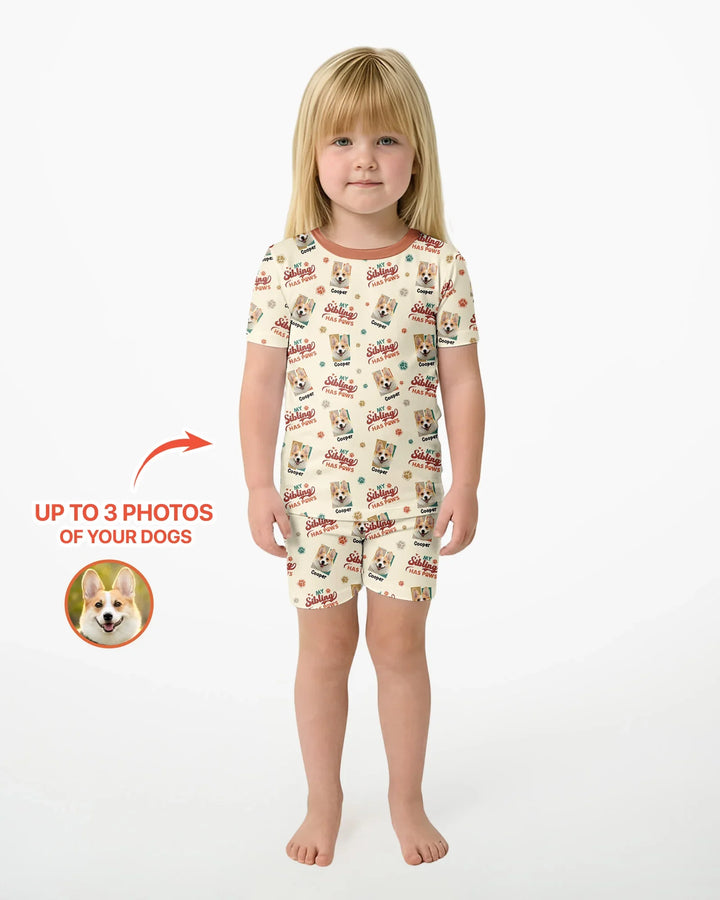 Zweiteiliges Pyjama-Set mit kurzen Ärmeln und Shorts im Sommer-Design