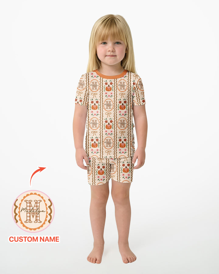 Schlafanzug-Set zweiteilig, kurze Ärmel, kurze Hose, Bambus