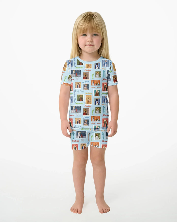Schlafanzug-Set zweiteilig, kurze Ärmel, kurze Hose, Bambus
