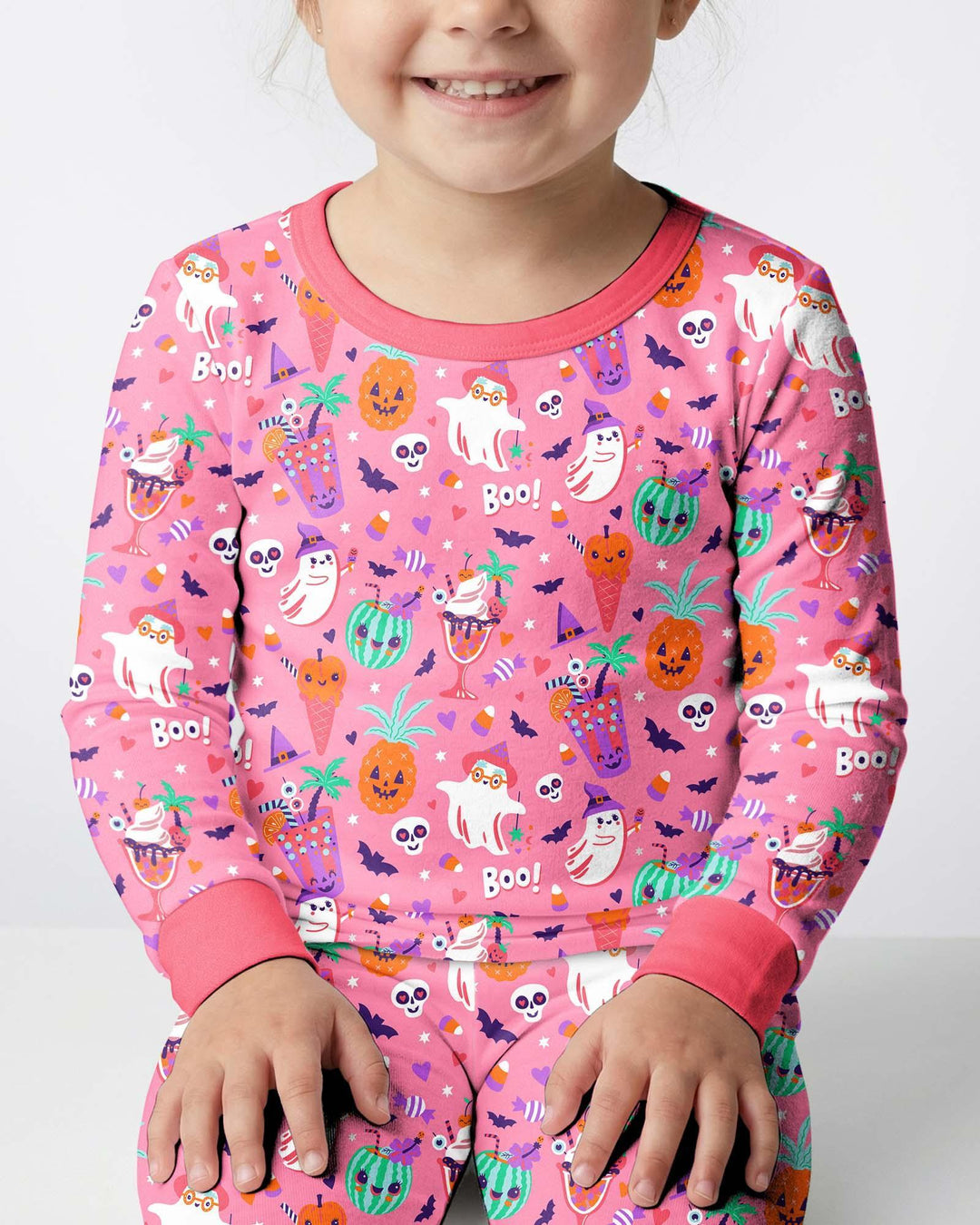 Summerween Doodles Bamboo Two Piece Long Sleeve Pajama Set