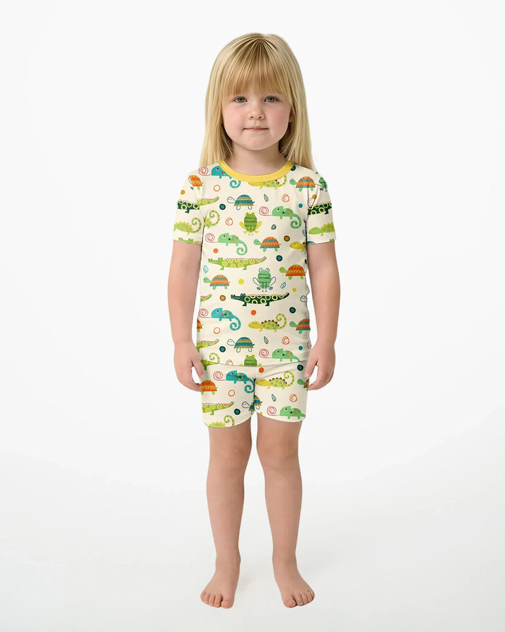 Swamp Buddies Bamboo Two Piece Short Sleeve Shorts Pajama Set