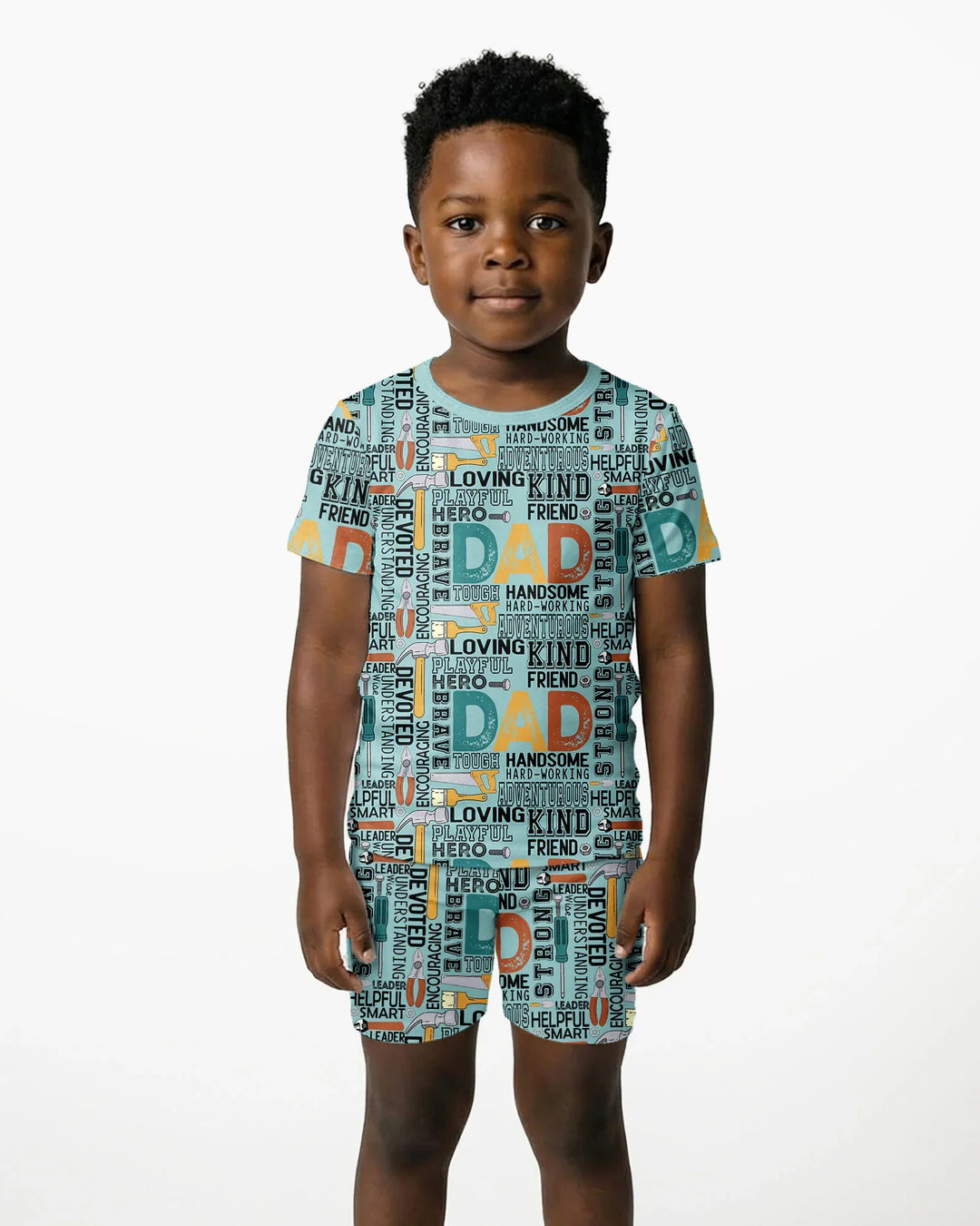 Template Zweiteiliges Pyjama-Set mit kurzen Ärmeln und Shorts