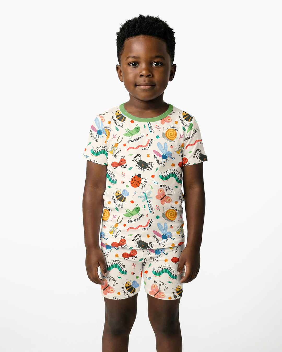 Template Zweiteiliges Pyjama-Set mit kurzen Ärmeln und Shorts