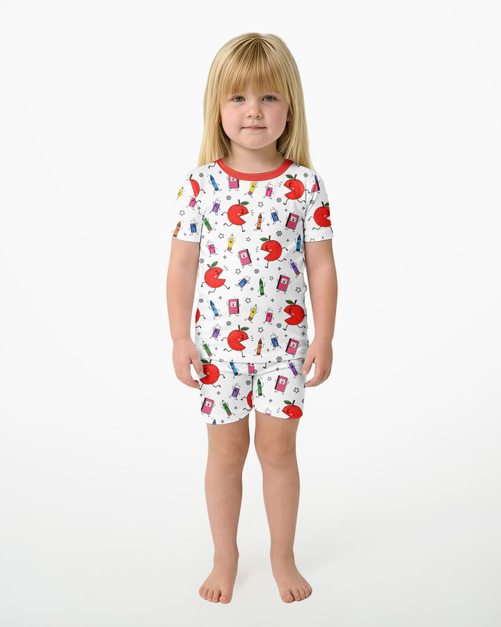 Schlafanzug-Set zweiteilig, kurze Ärmel, kurze Hose, Bambus