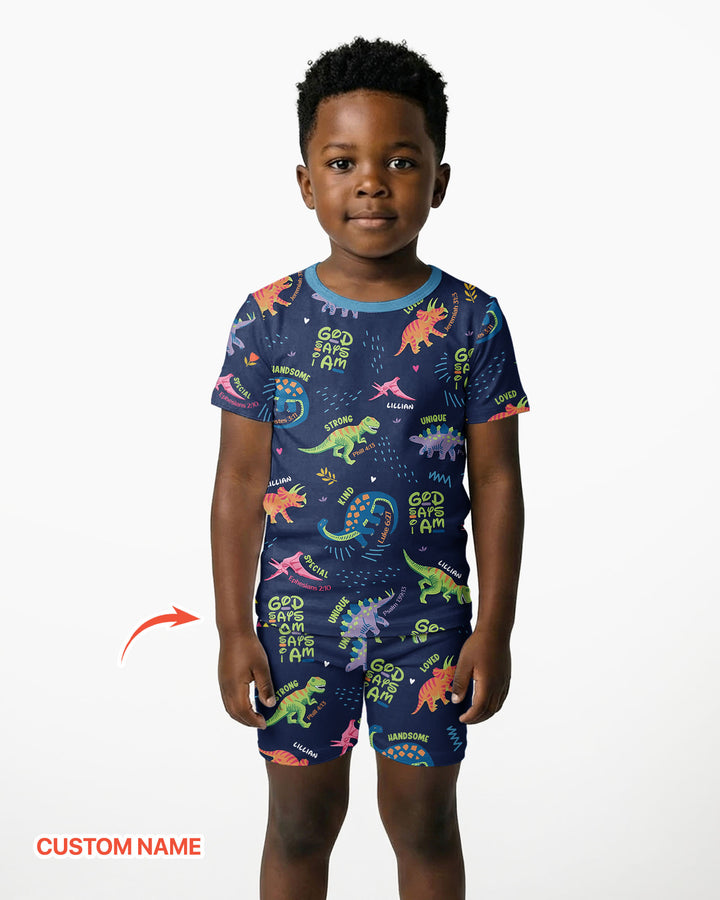 Zweiteiliges Pyjama-Set mit kurzen Ärmeln und Shorts im Sommer-Design