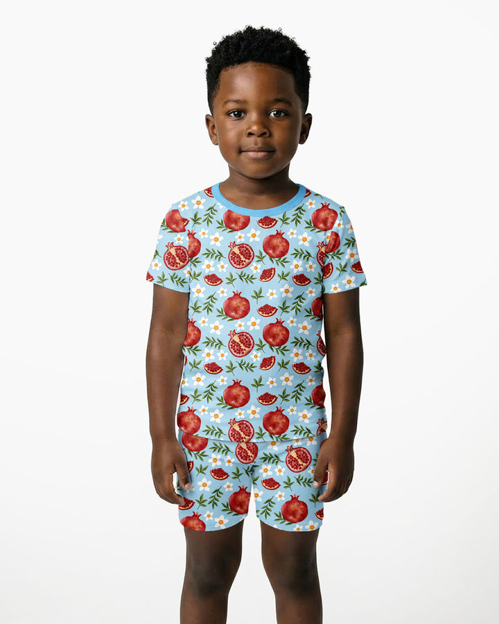 Pomegranate Garden Joy Family Matching Bamboo Two Piece Short Sleeve Shorts Pajama Set