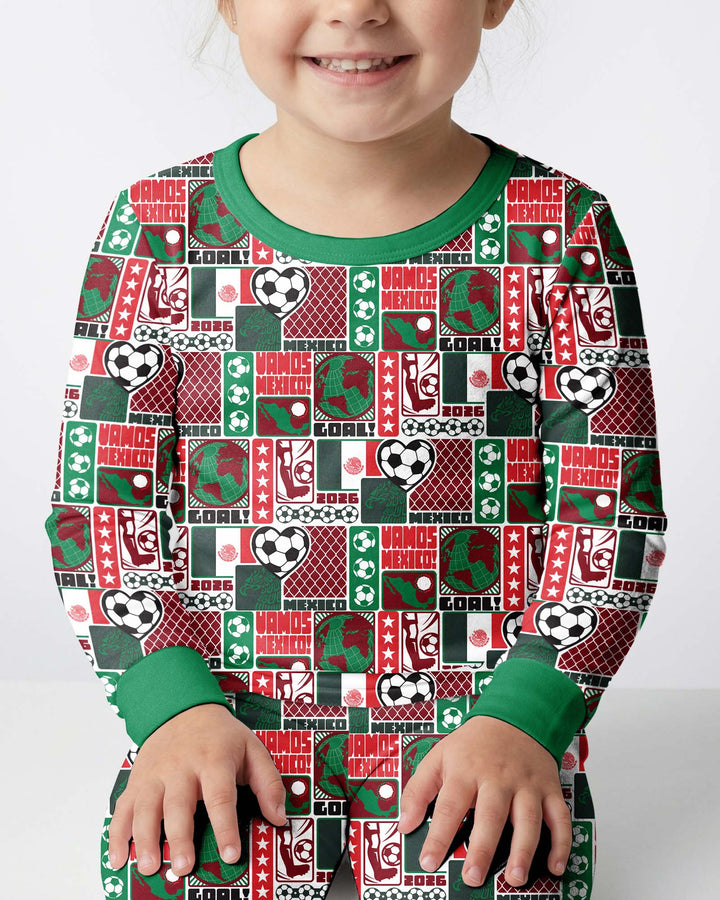 Zweiteiliges Langarm-Pyjama-Set mit Sommerfrüchten