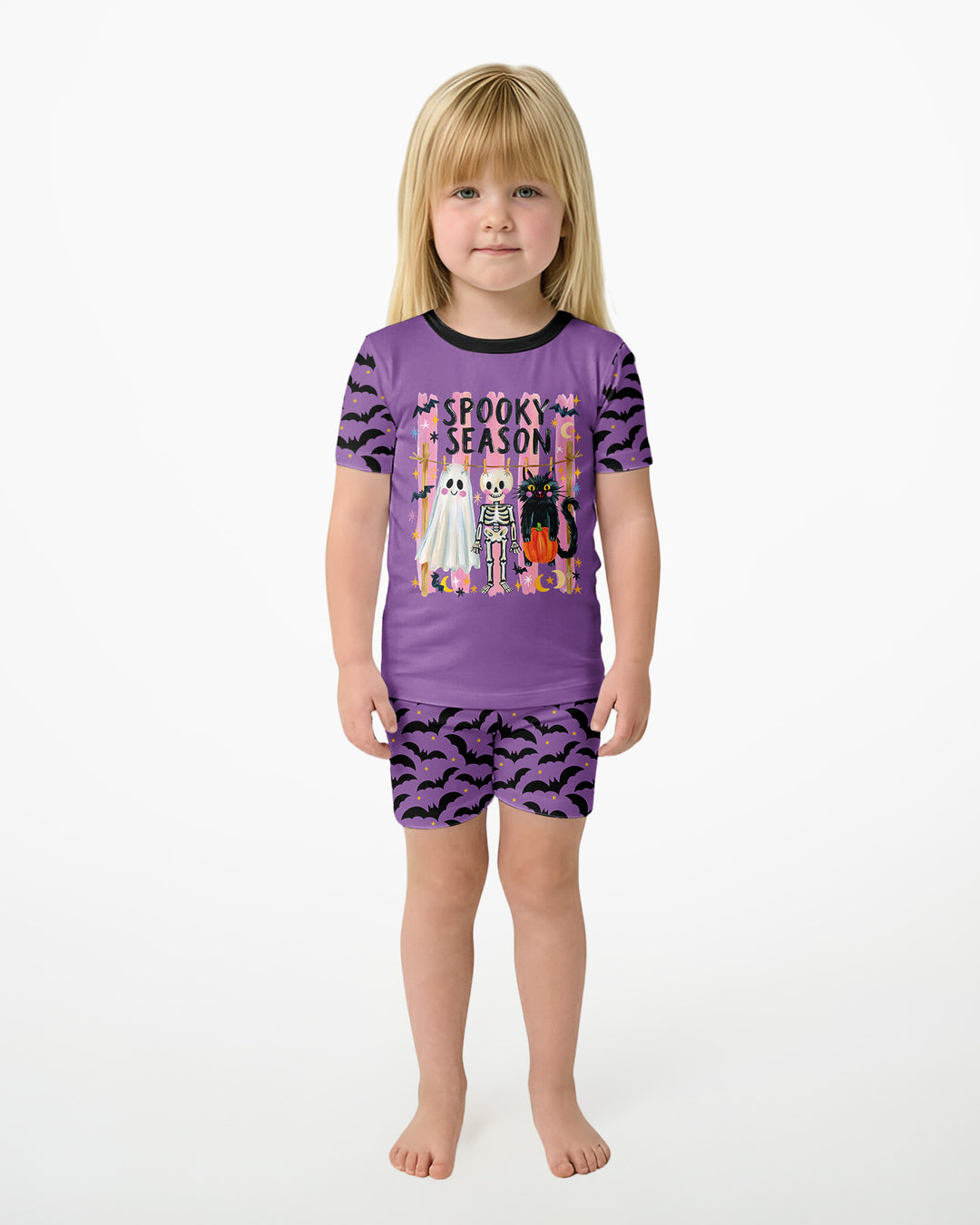 Bats & Boos Family Matching Bamboo Two Piece Short Sleeve Shorts Pajama Set