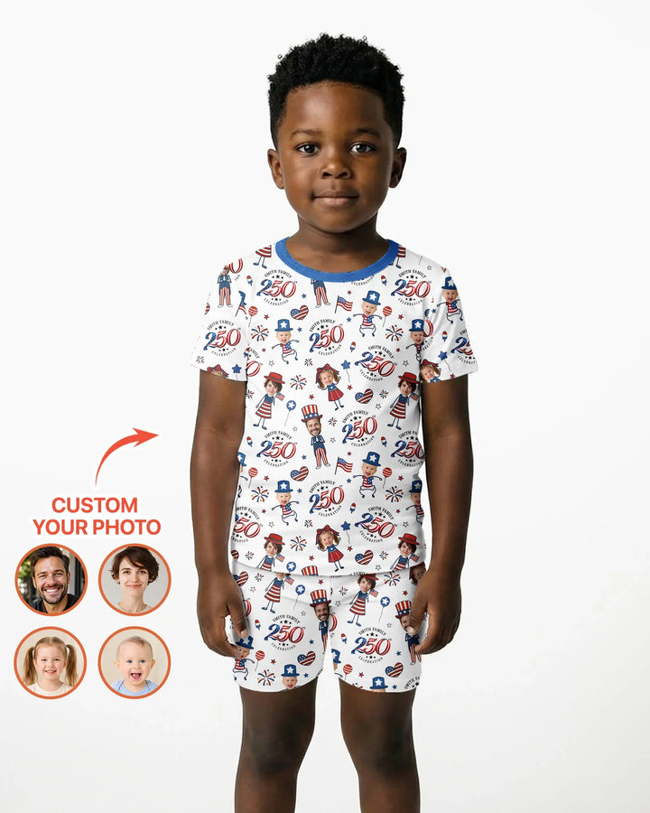 Zweiteiliges Pyjama-Set mit kurzen Ärmeln und Shorts im Sommer-Design