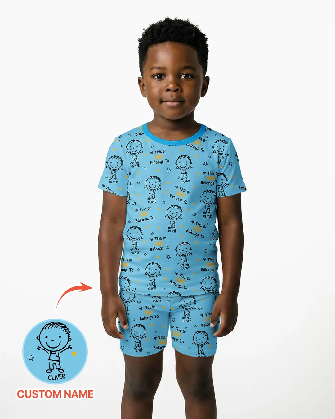 Zweiteiliges Pyjama-Set mit kurzen Ärmeln und Shorts im Sommer-Design