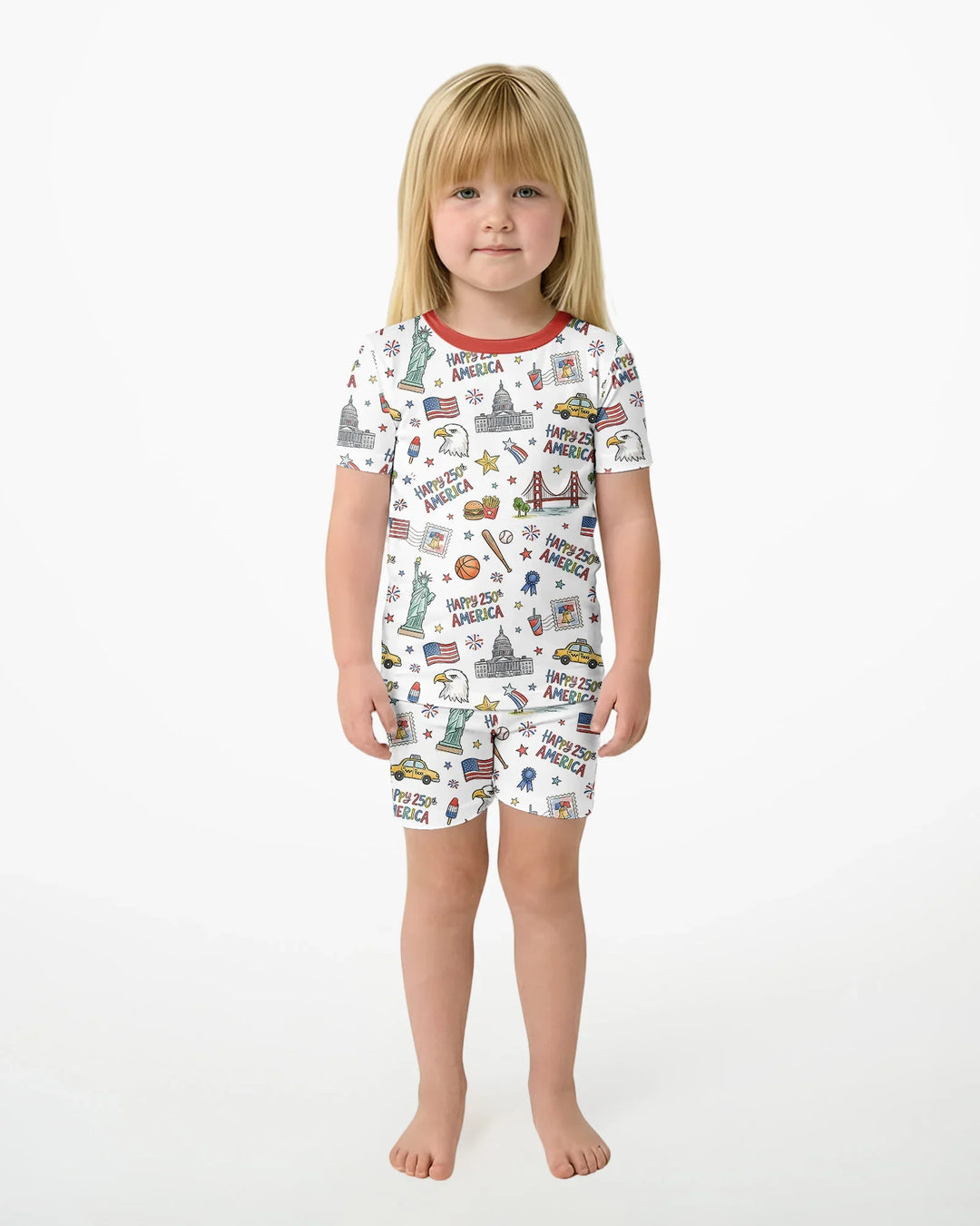 Schlafanzug-Set zweiteilig, kurze Ärmel, kurze Hose, Bambus