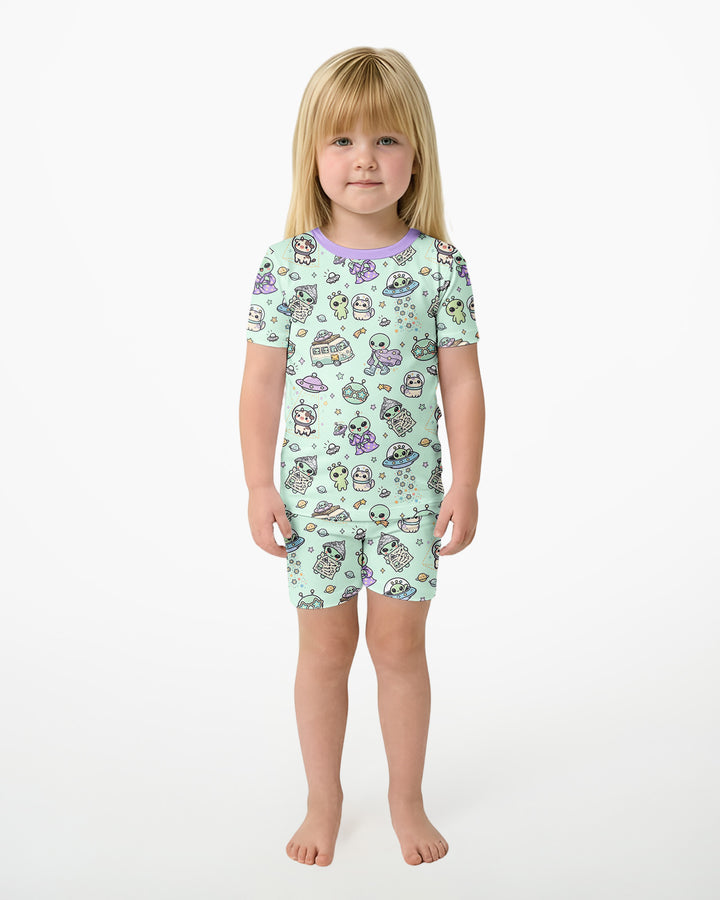 Little Alien Explorer Bamboo Two Piece Short Sleeve Shorts Pajama Set