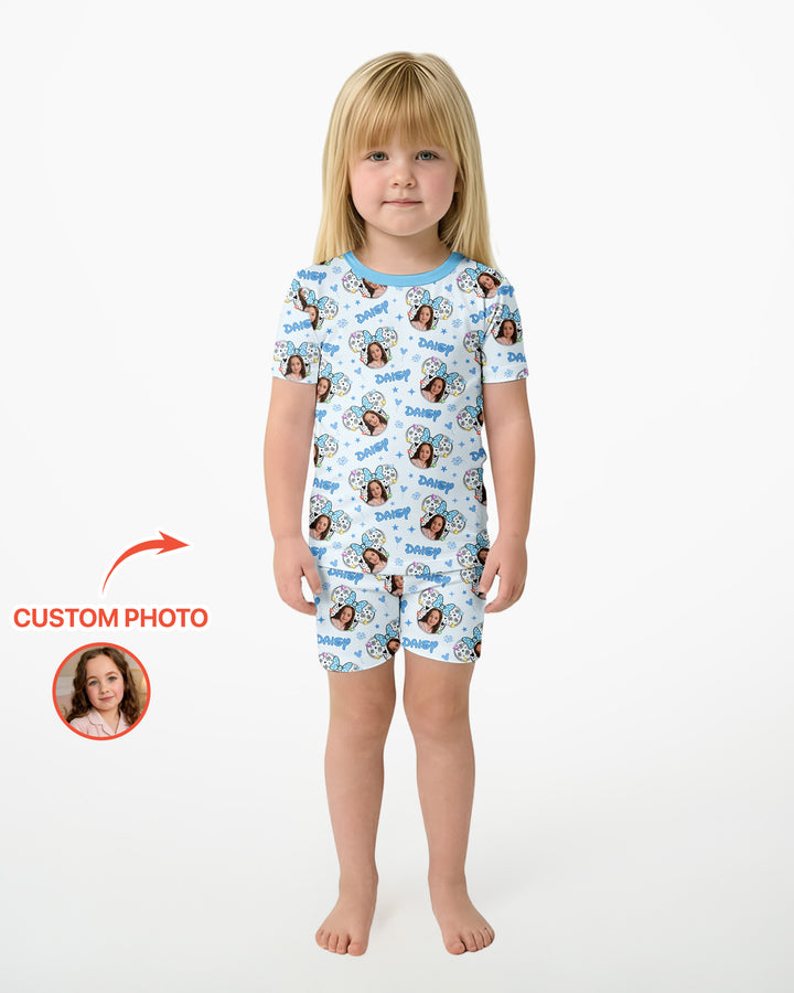Zweiteiliges Pyjama-Set mit kurzen Ärmeln und Shorts im Sommer-Design