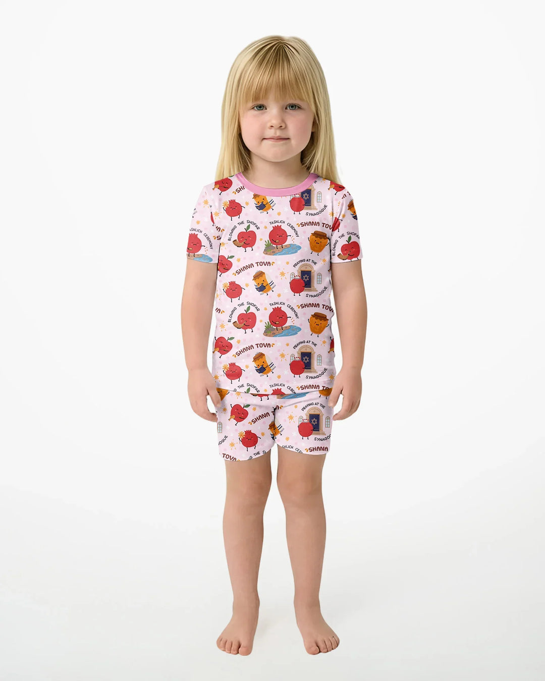 Sweet Sacred Moments Family Matching Bamboo Two Piece Short Sleeve Shorts Pajama Set