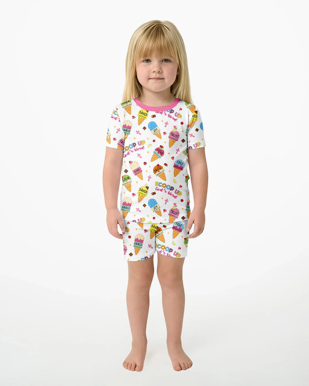 Template Zweiteiliges Pyjama-Set mit kurzen Ärmeln und Shorts