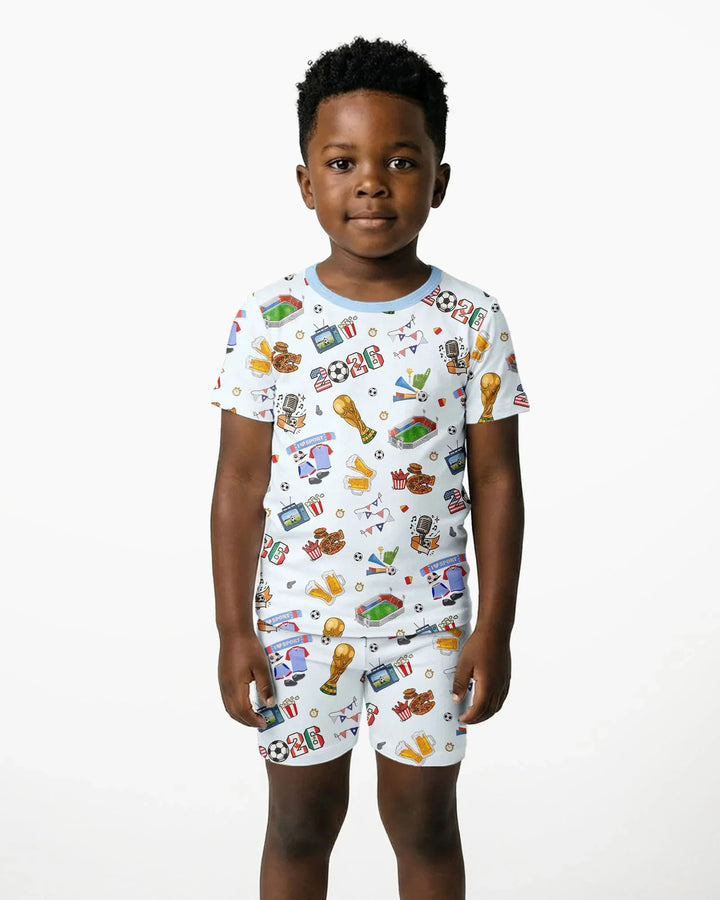 Template Zweiteiliges Pyjama-Set mit kurzen Ärmeln und Shorts