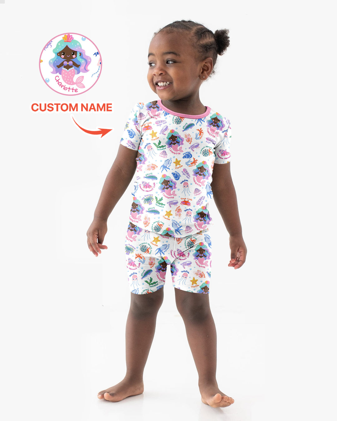 Zweiteiliges Pyjama-Set mit kurzen Ärmeln und Shorts im Sommer-Design
