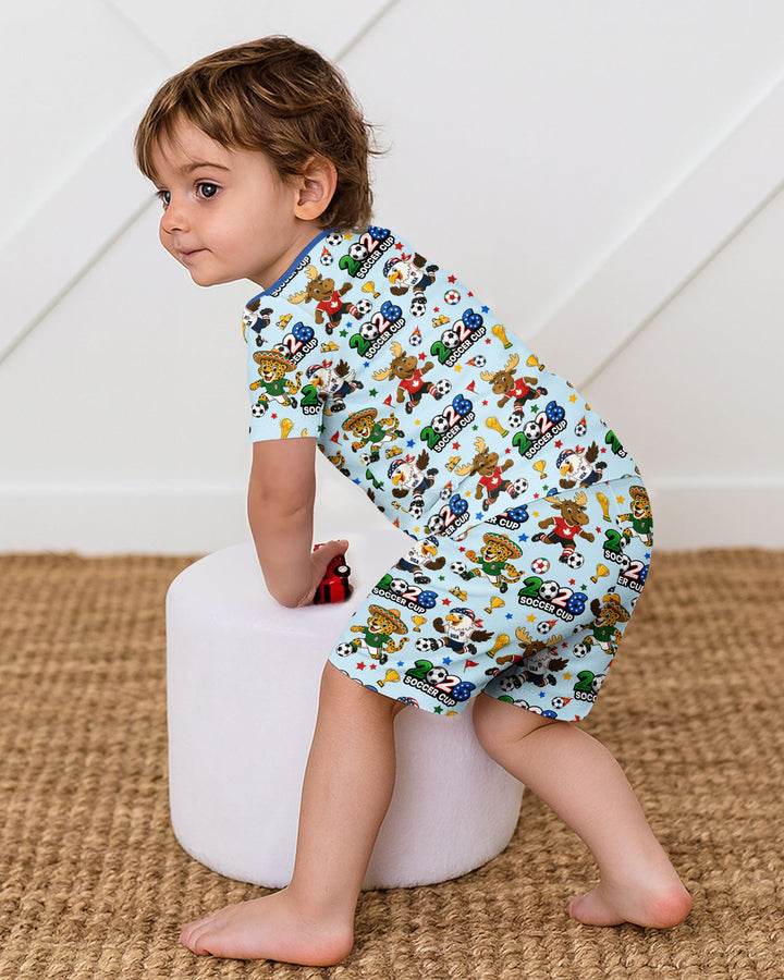 Schlafanzug-Set zweiteilig, kurze Ärmel, kurze Hose, Bambus