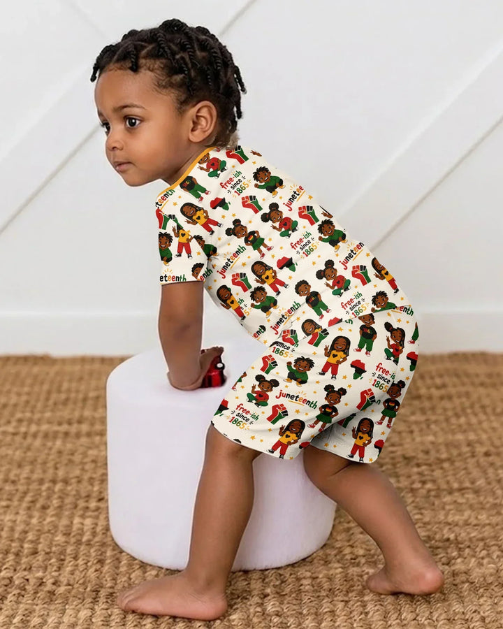 Template Zweiteiliges Pyjama-Set mit kurzen Ärmeln und Shorts