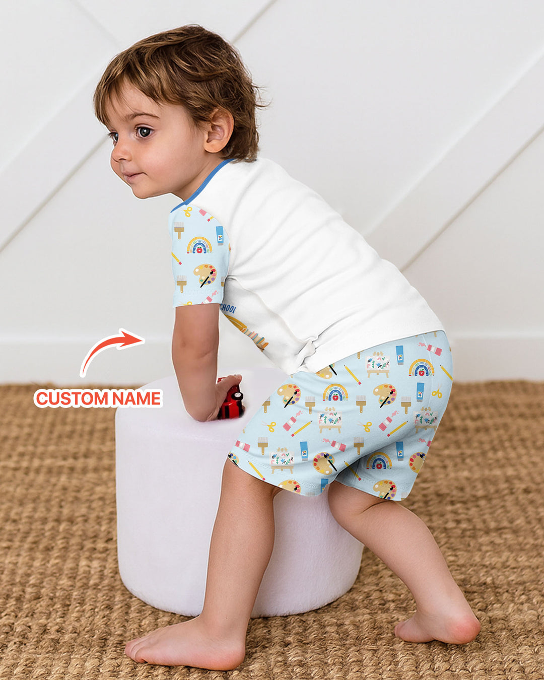 Schlafanzug-Set zweiteilig, kurze Ärmel, kurze Hose, Bambus