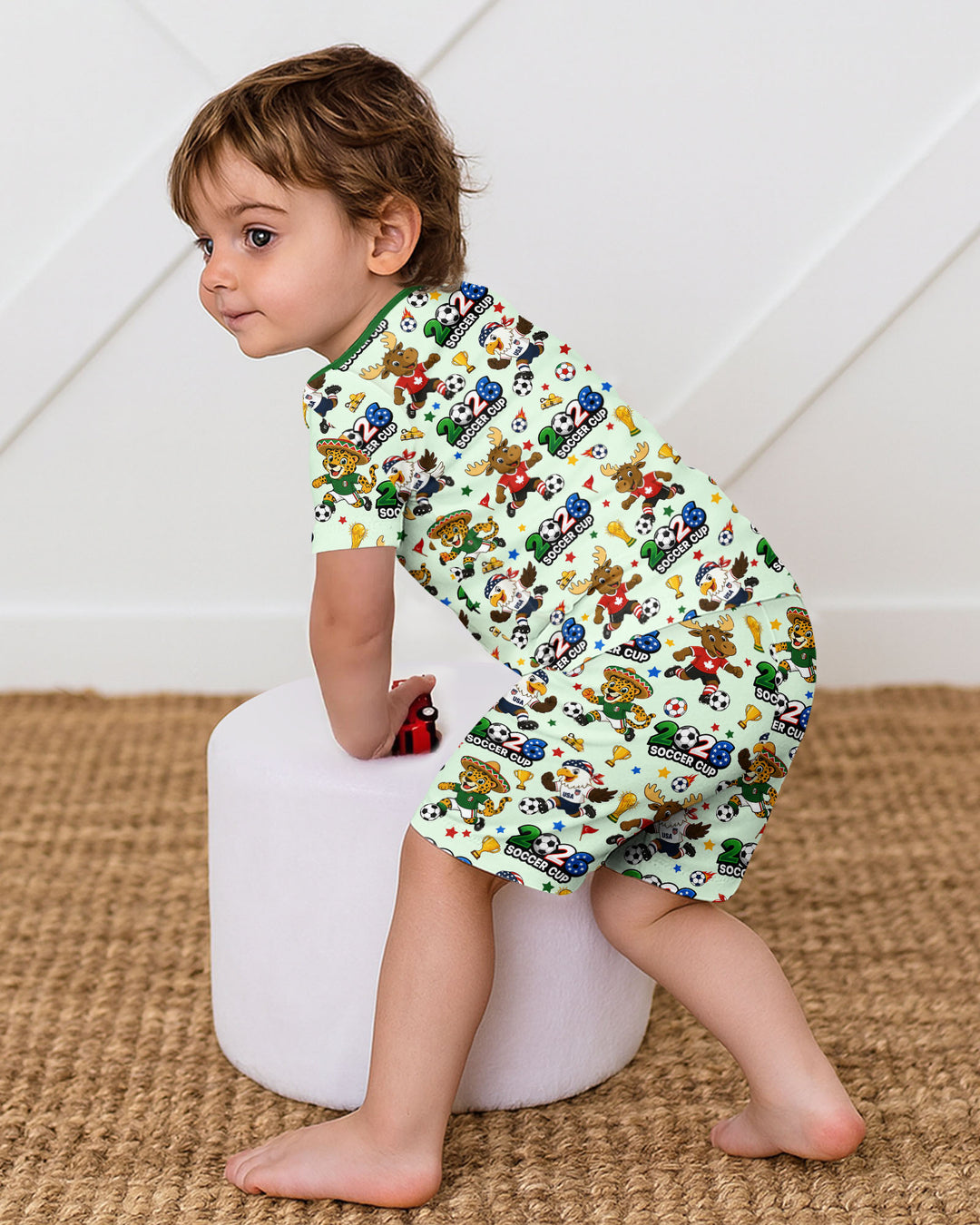 Schlafanzug-Set zweiteilig, kurze Ärmel, kurze Hose, Bambus