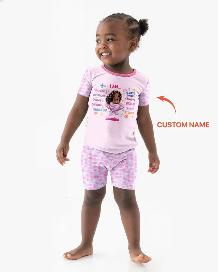 Zweiteiliges Pyjama-Set mit kurzen Ärmeln und Shorts im Sommer-Design