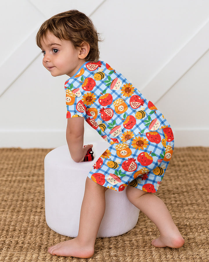Schlafanzug-Set zweiteilig, kurze Ärmel, kurze Hose, Bambus