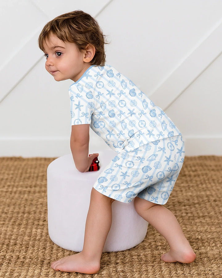 Schlafanzug-Set zweiteilig, kurze Ärmel, kurze Hose, Bambus