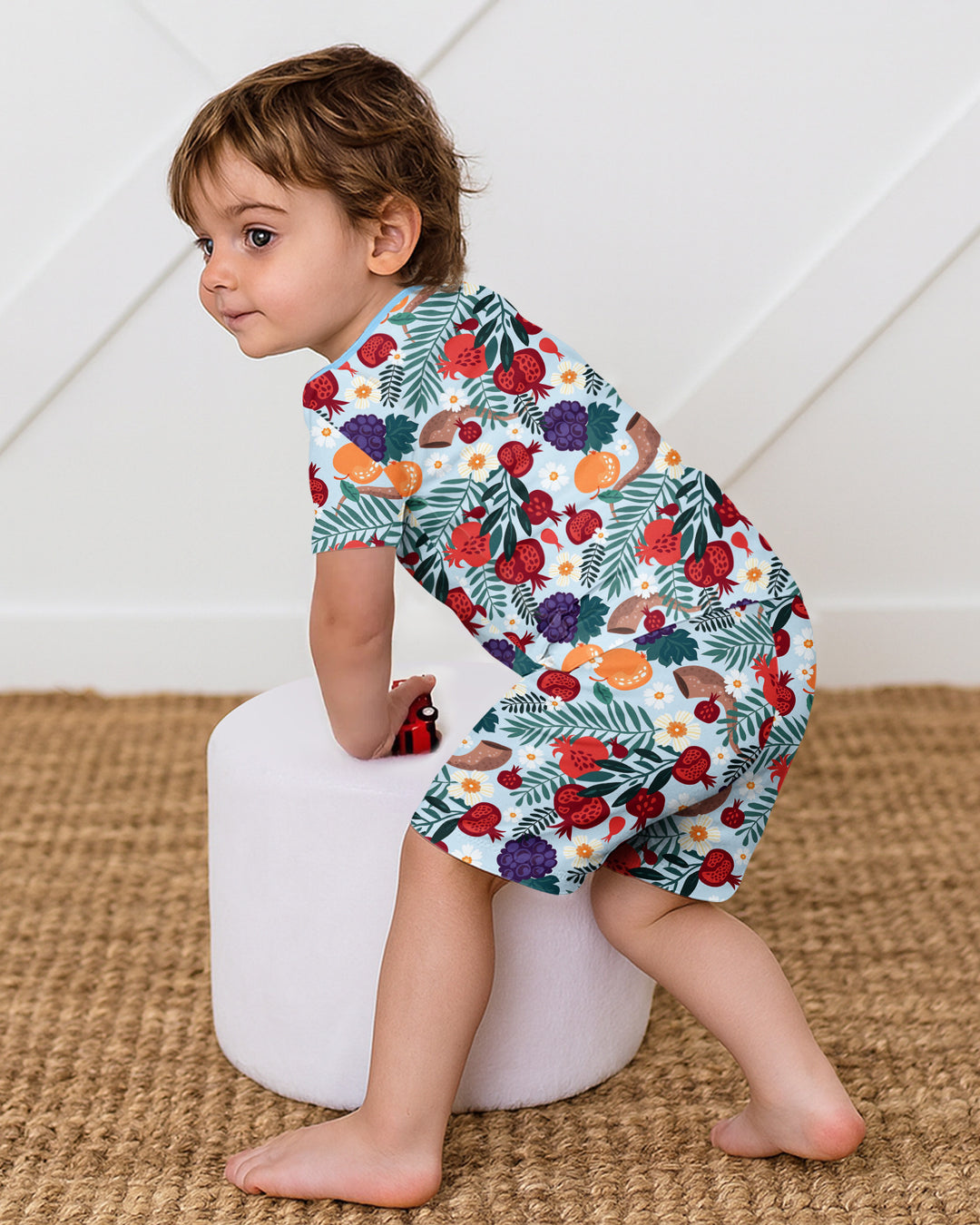 Schlafanzug-Set zweiteilig, kurze Ärmel, kurze Hose, Bambus