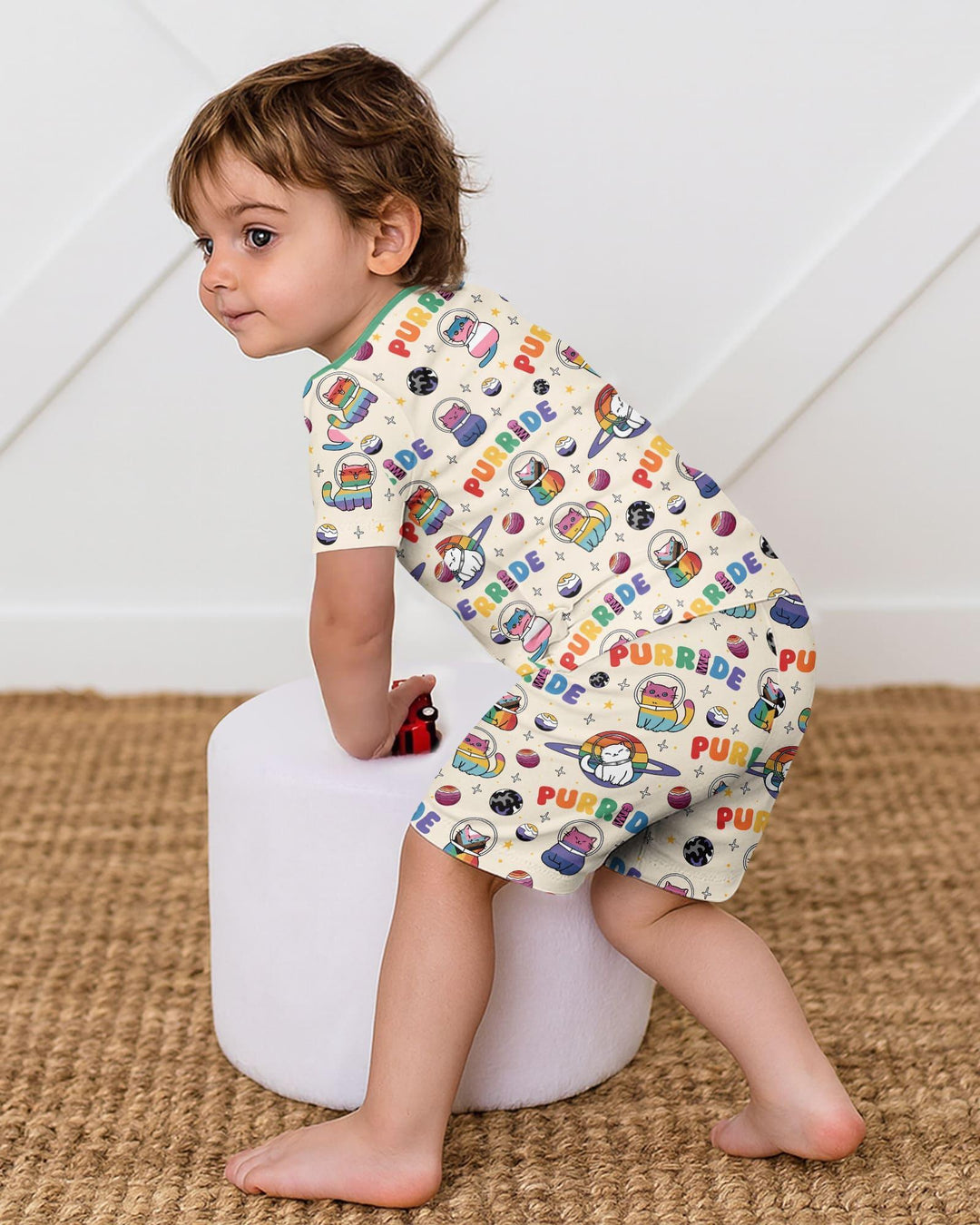 Schlafanzug-Set zweiteilig, kurze Ärmel, kurze Hose, Bambus