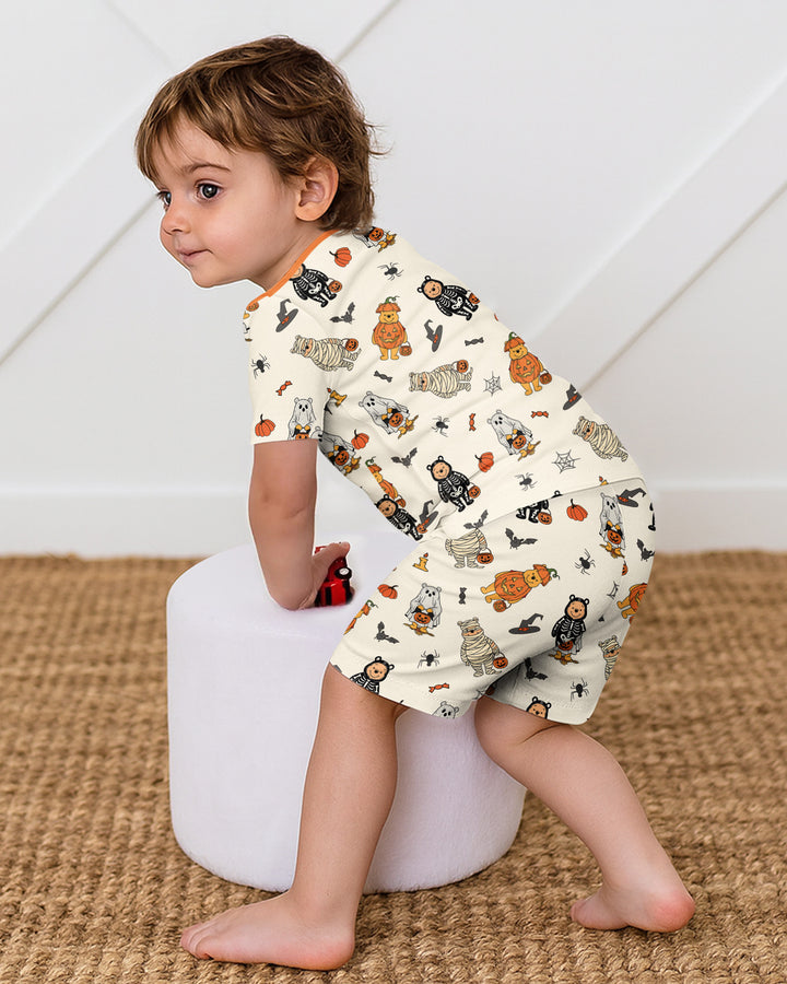 Schlafanzug-Set zweiteilig, kurze Ärmel, kurze Hose, Bambus