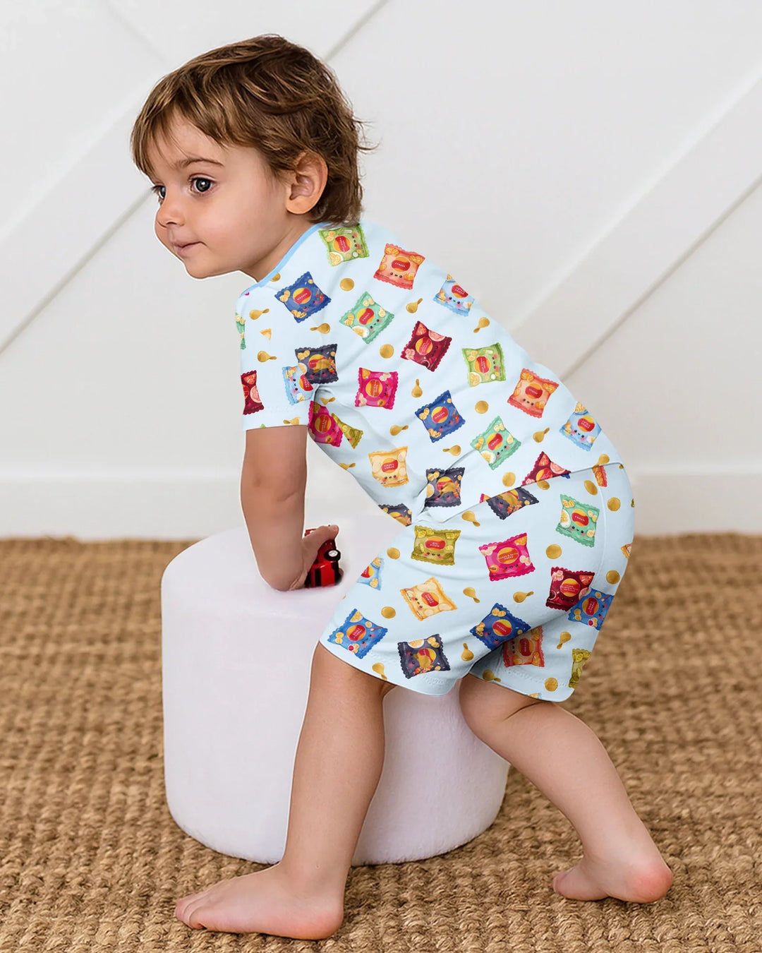 Schlafanzug-Set zweiteilig, kurze Ärmel, kurze Hose, Bambus
