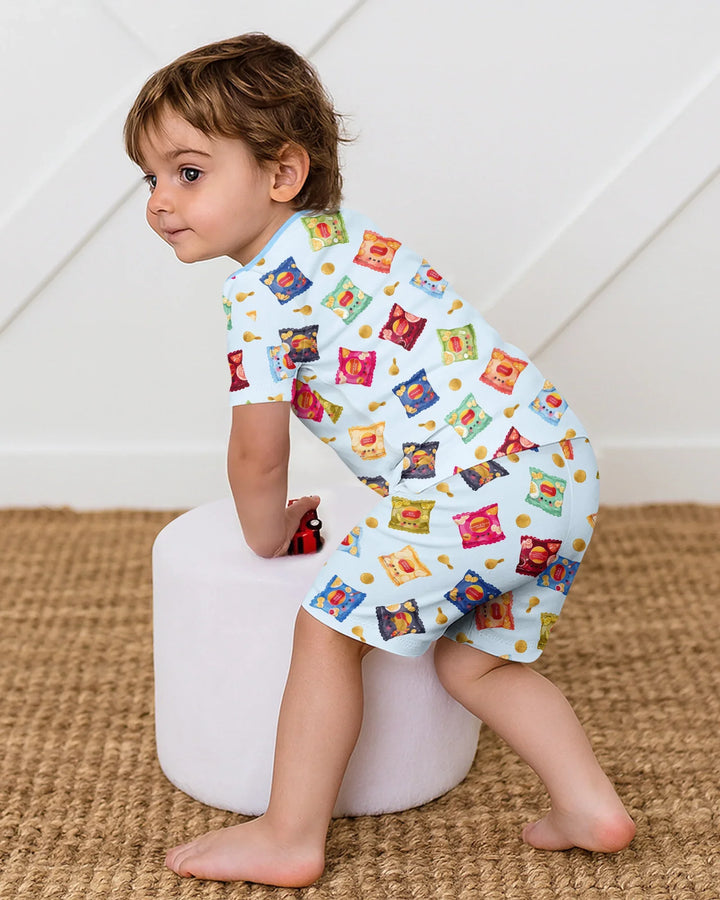 Schlafanzug-Set zweiteilig, kurze Ärmel, kurze Hose, Bambus