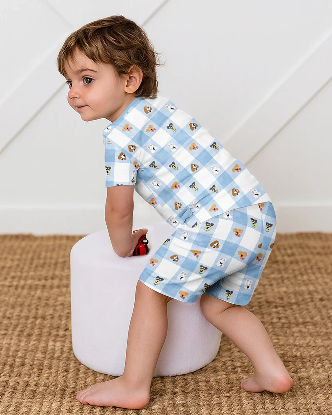 Schlafanzug-Set zweiteilig, kurze Ärmel, kurze Hose, Bambus