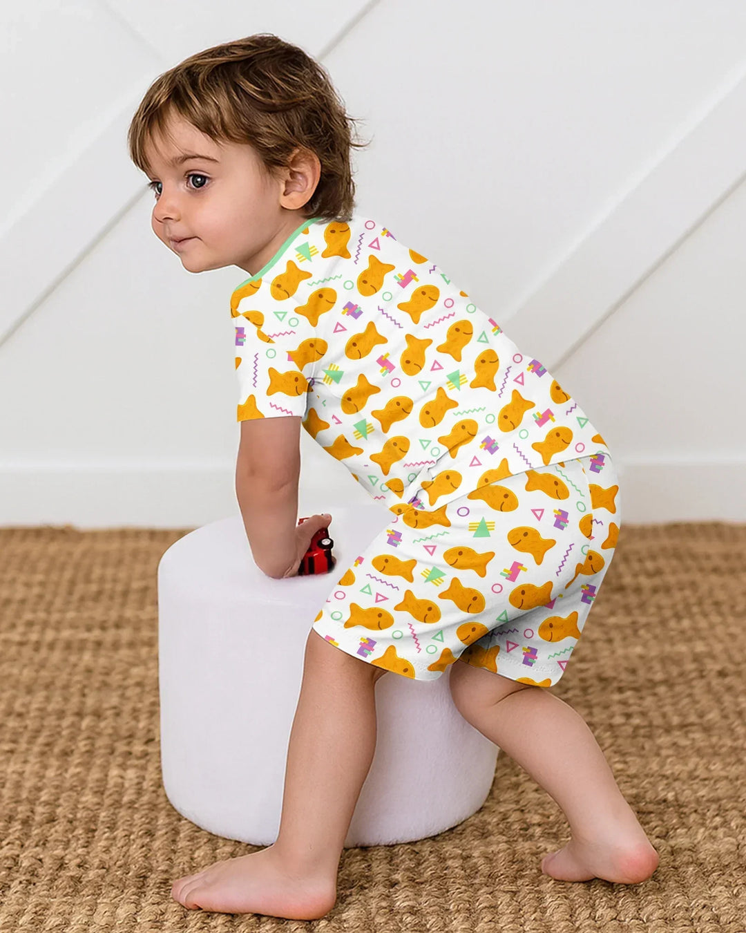 Schlafanzug-Set zweiteilig, kurze Ärmel, kurze Hose, Bambus