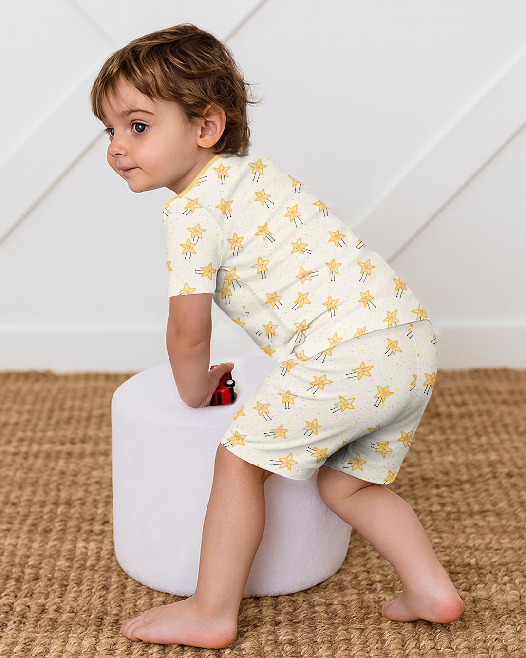 Schlafanzug-Set zweiteilig, kurze Ärmel, kurze Hose, Bambus
