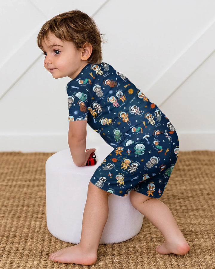 Schlafanzug-Set zweiteilig, kurze Ärmel, kurze Hose, Bambus
